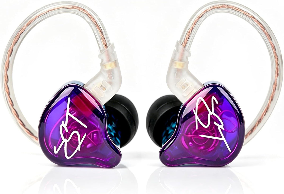 YINYOO KZ-ZST Colorful Hybrid Banlance Armature with Dynamic Ear Earphone 1BA+1DD HiFi Headset KZ in Ear Monitor Headphone Wired Earbuds IEM Earphone Gaming Ear Buds (Colorful/zst Without Microphone)