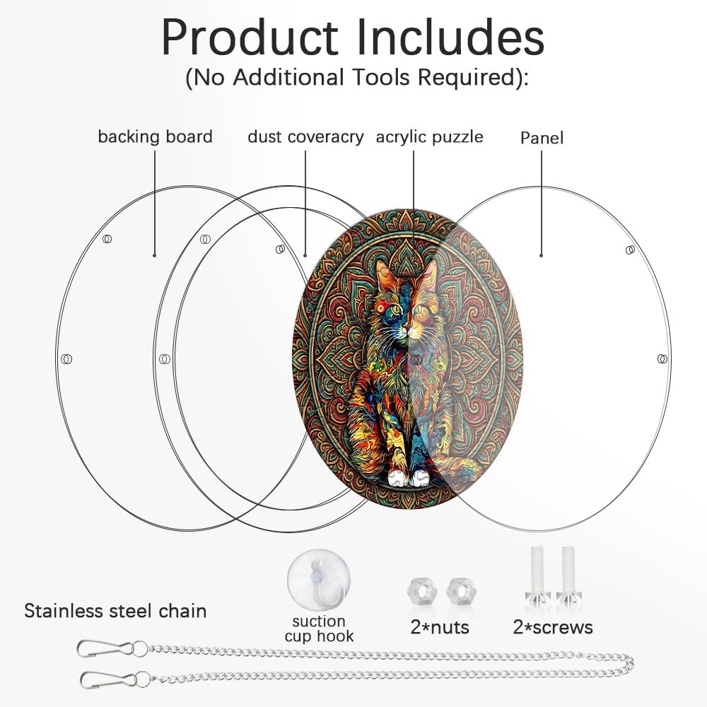 Acrylic Jigsaw Puzzle Suncatcher, Stained Glass Suncatcher Puzzle