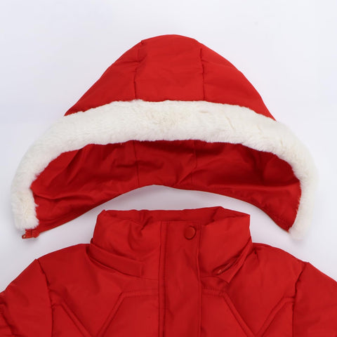 Girls Winter Coats Puffer Jackets For Kids 3-14 Collar Hooded Parka