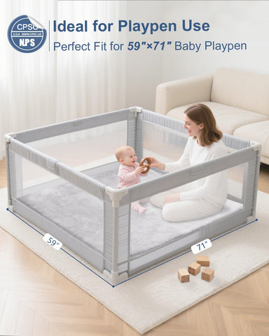 SEPARO Large Baby Play Mat for Floor,71x59 Foam Mat,Non-Slip Rug,Grey