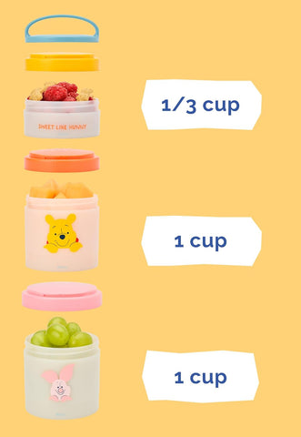 Whiskware Winnie The Pooh Snack Containers, 3 Snack Cups, Sweet Like Honey