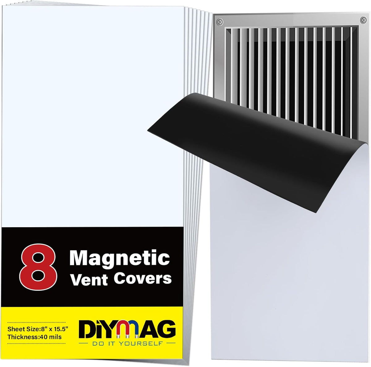 DIYMAG Magnetic Vent Covers-8" x 15.5",8 Pack Vents Cover