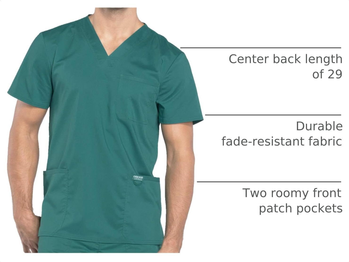 Cherokee WW Revolution V-Neck Scrub Top for Men with 3 Pockets