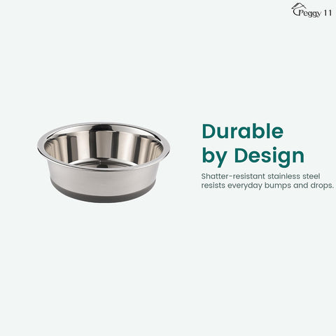 PEGGY11 Nonslip Stainless Steel Dog Cat Bowls, 2 US Cup Each, 2 Pack
