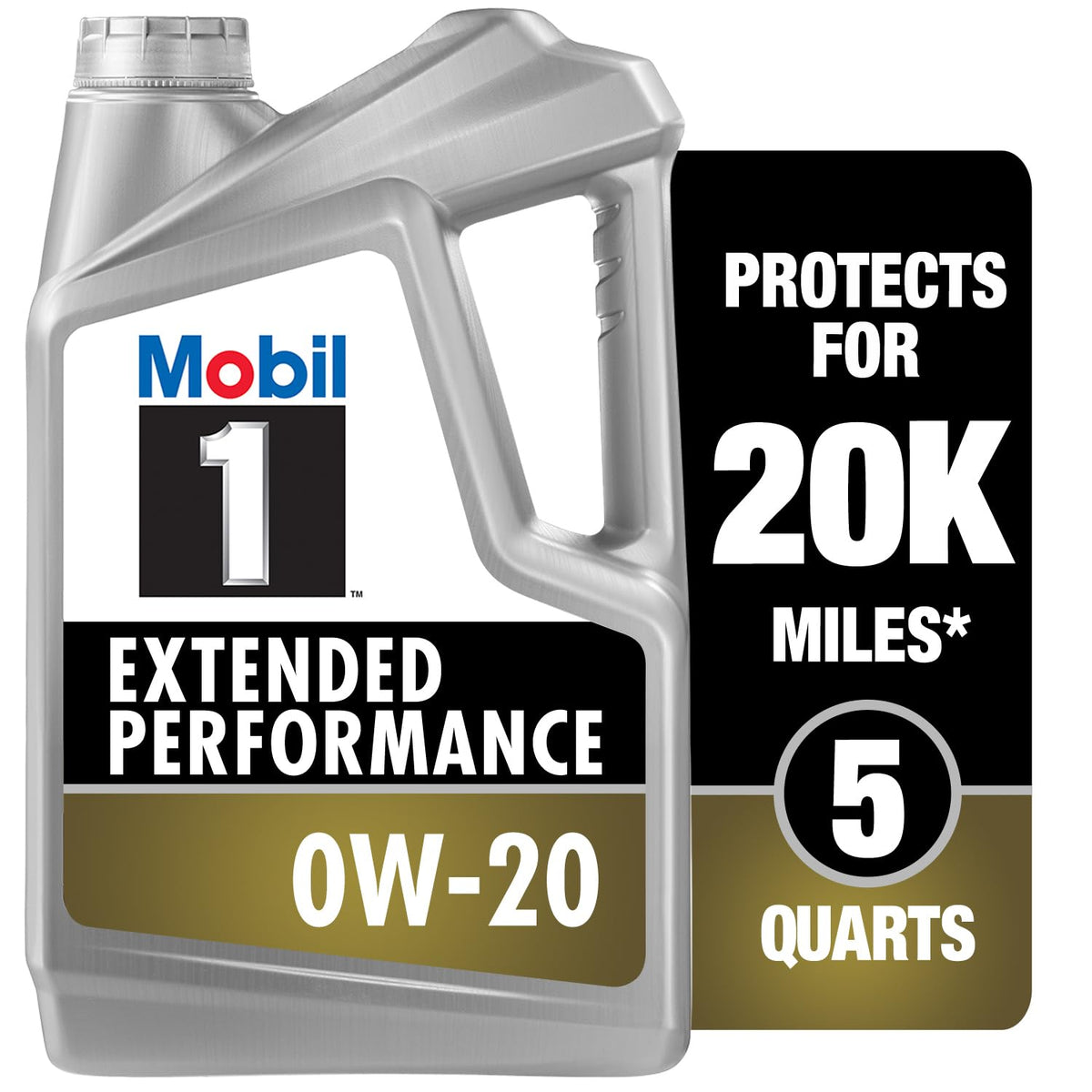 Mobil 1 Extended Performance Full Synthetic Motor Oil 0W-20, 5 Quart