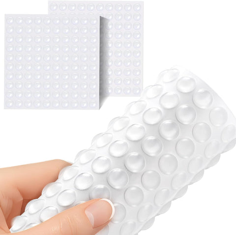 Juminiz 200 Pieces Cabinet Door Bumpers, 0.4inch Round Silicone Clear