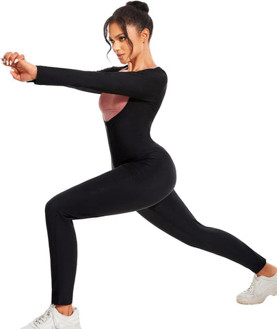 Sauna Suit for Women Full Body Waist Trainer for Belly Fat Sauna Jumpsuit Workout Sweat Suit