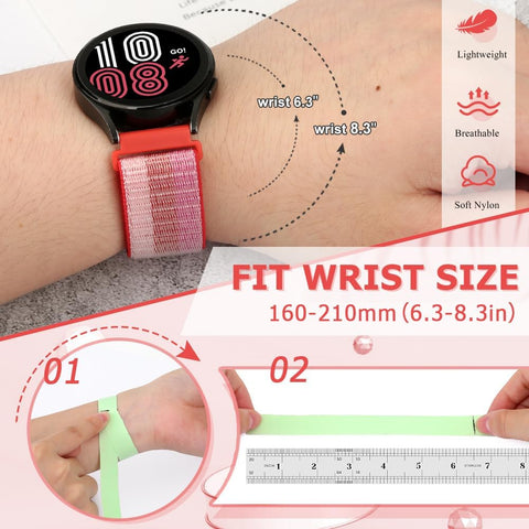 18mm Nylon Sport Quick Release Watch Bands Compatible with Garmin Venu 4 41mm/3S 41mm/Venu 2S/Vivoactive 4S/Vivomove 3S/Active S/Forerunner 265S(42mm)/255S/Fossil Women's Gen 6 42mm/5E 42mm Women Men