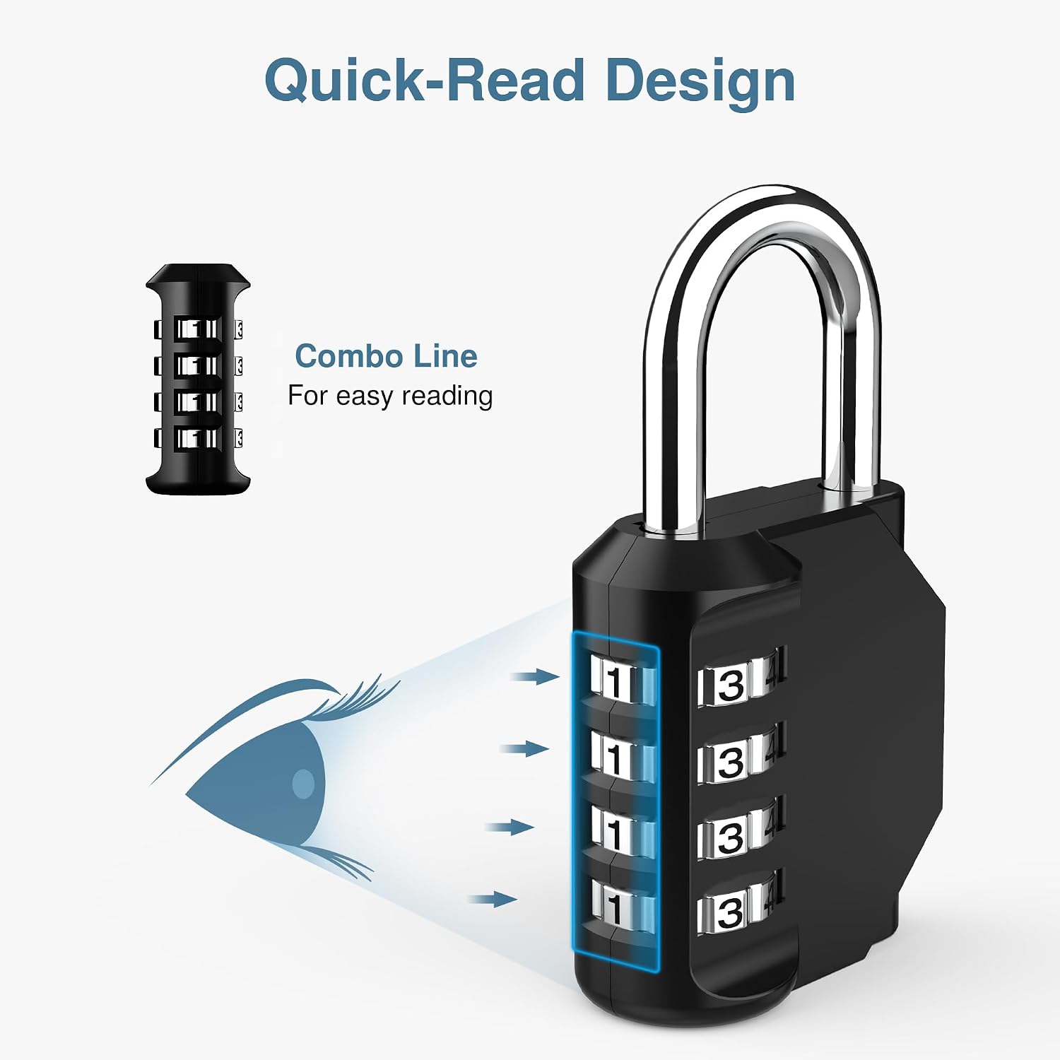Puroma 3 Pack Combination Lock Locker 4 Digits Combo Padlock Gym Black