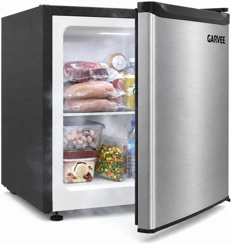 1.1 Cu.ft Upright Freezer, Single Door Mini Freezer with Adjustable Shelf