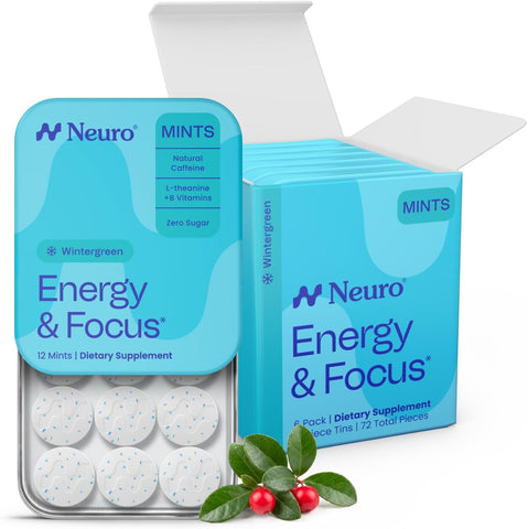 Neuro Energy & Focus Mints, Wintergreen, 72 Count