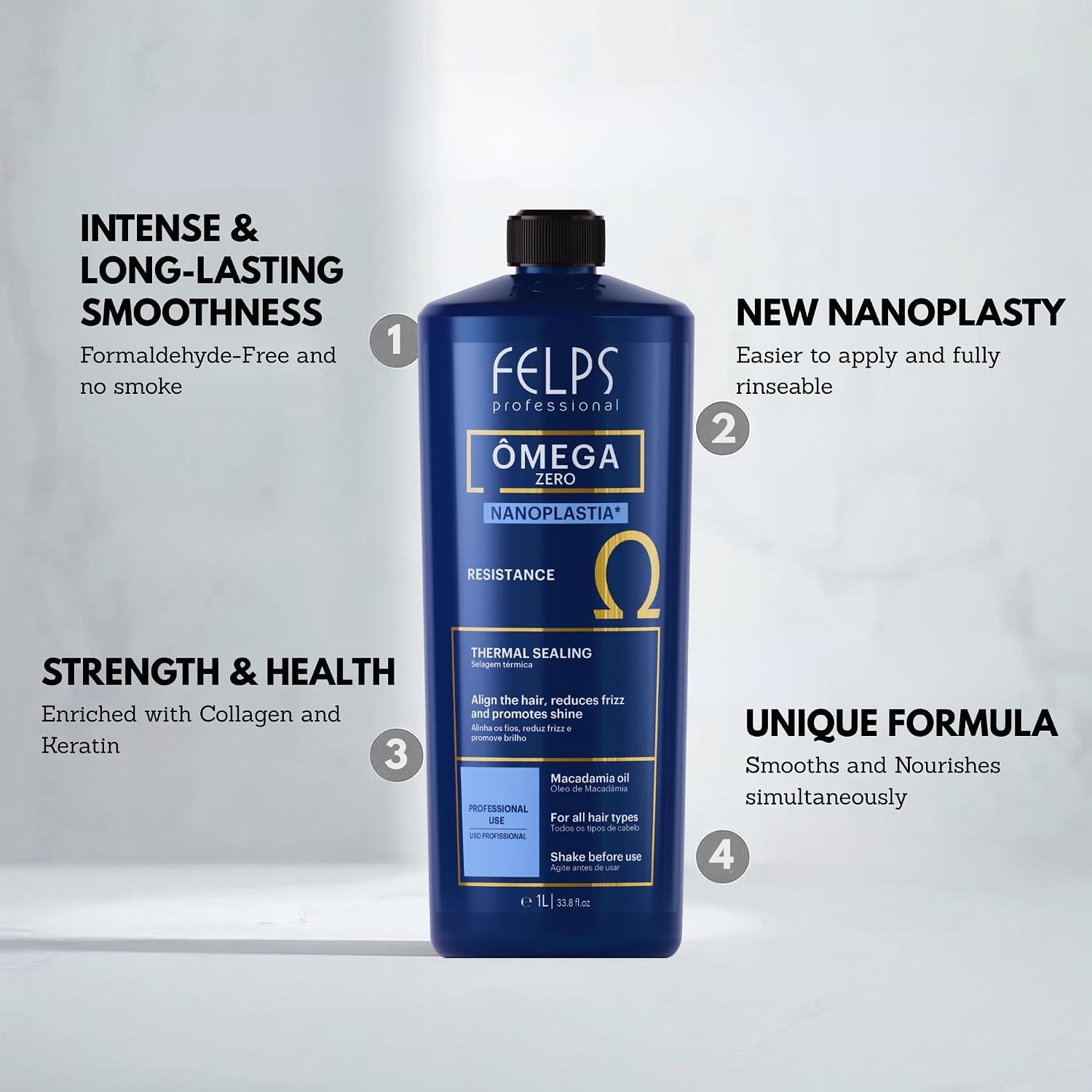 Felps Professional Thermal Sealing Omega Zero Unique Nanoplastia 500ml/16.9fl.oz