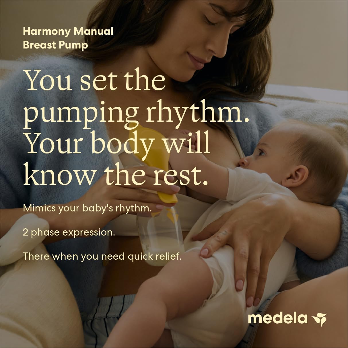 Medela Harmony Manual Breast Pump, On-the-Go, More Milk Output