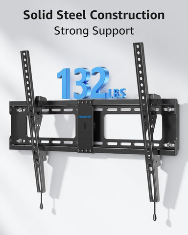 MOUNTUP TV Wall Mount Tilting TV Mount Bracket for Most 37-82 Inch Flat Screen/Curved Low Profile Wall Mount Saving Space Max VESA 600x400mm Hold up to 132 lbs Fit 16" 18" 24" Stud