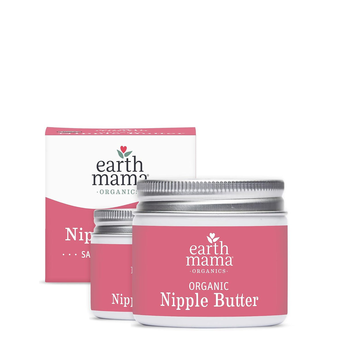 Organic Nipple Butter Breastfeeding Cream by Earth Mama | Lanolin-free, Safe for Nursing & Dry Skin, Non-GMO Project Verified, 2-Fluid Ounce (2-Pack) (Packaging May Vary)