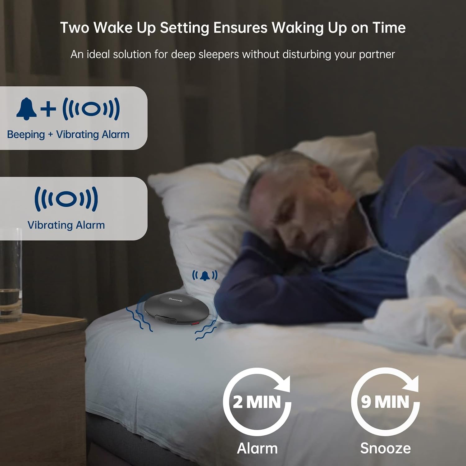 DreamSky Vibrating Alarm Clock for Heavy Sleepers Adults Under Pillow