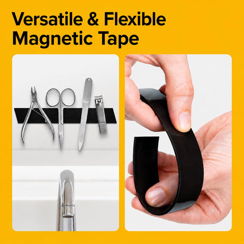 Super Sticky Magnetic Tape for DIY & Crafts, 7ft x 1/2in (2m x 1.25cm)
