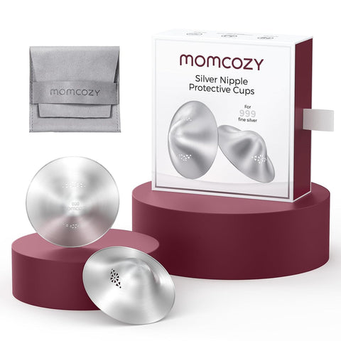 Momcozy 999 Silver Nursing Cups, Perforated Breathable Design,Regular Size