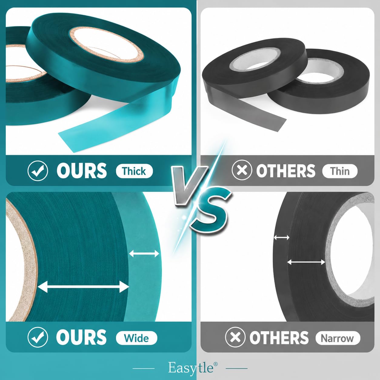 Easytle 2 Pack x 150 ft Stretch Tie Tape Roll, 1/2" Garden Tie Tape, Thick Sturdy Plant Ribbon Garden Green Vinyl Stake Gardening Tools for Indoor Outdoor Patio Plant Use