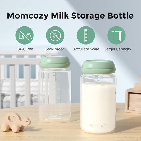 Momcozy Natural Baby Bottles, Wide-Neck, BPA Free Breast Milk Container