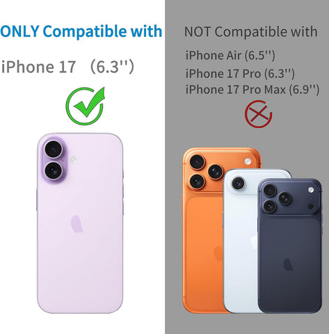 Dengduoduo 3 Pack Camera Lens Protector for iPhone 17, Tempered Glass, Ultra HD, 9H Hardness, Anti-Scratch, Case Friendly,[No Affect on Night Shots], Clear