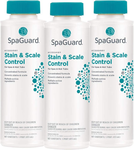 SpaGuard Stain & Scale Control for Spas & Hot Tubs, 1 Quart, 3 Pack