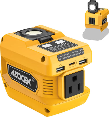 Azocek 220W Power Inverter Compatible with Dewalt 20V Battery