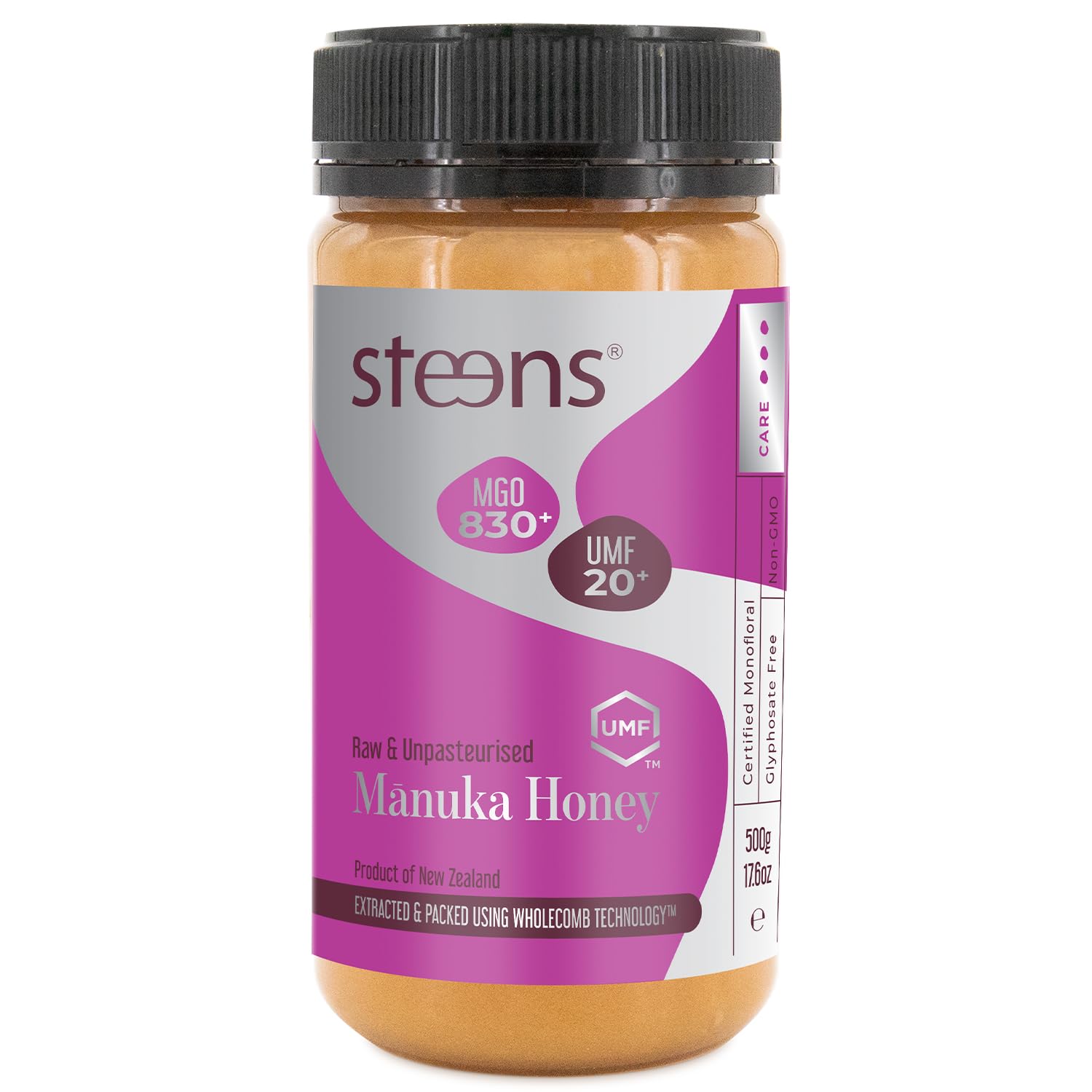 Steens Manuka Honey - MGO 830+ - Pure & Raw 100% Certified UMF 20+ Manuka Honey - Bottled and Sealed in New Zealand - 17.6 Ounce (Pack of 1) New Version