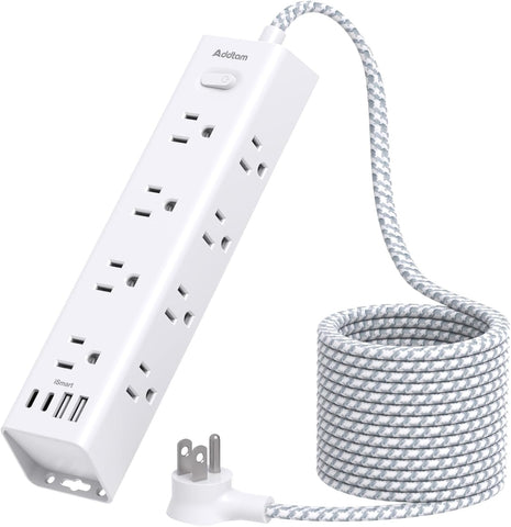 Surge Protector Power Strip - 15 FT Extension Cord with 12 AC Outlets 4 USB