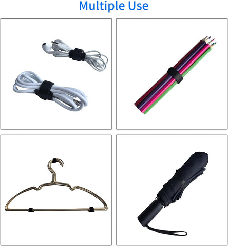 100 PCS 12 Inches Black Reusable Cable Ties,Multi-purpose Adjustable Cord Straps,Cable Organizer,Cord Wrap and Hook Loop Cords Management,Adjustable Cord Ties