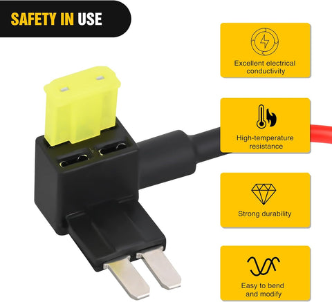 Nilight 10 Pack Micro2 Car Add a Circuit ATR Blade Fuse Tap Adapter | Micro II Fuses Holder with 20Amp Fuse Adding Additional Circuit Without Cutting Splicing Wires
