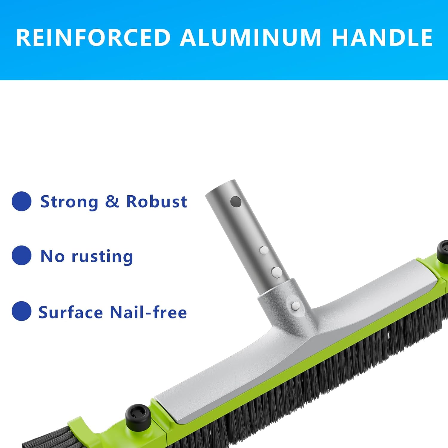 Sepetrel 20-Inch Curved Pro Pool Brush Head for All Pool Surfaces