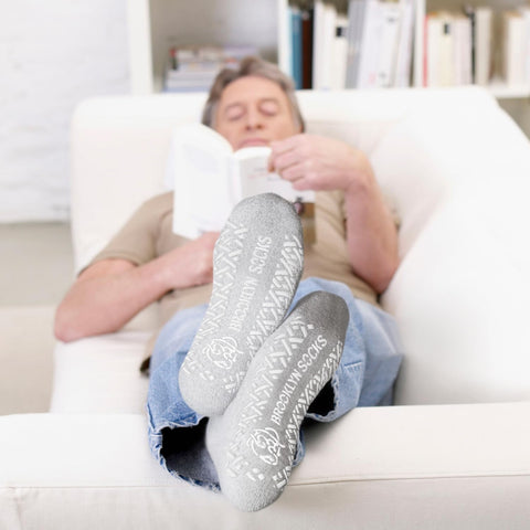 Brooklyn Socks Non-Skid Cotton Diabetic Neuropathy Crew Socks, Non-Binding Traction Control Multipack
