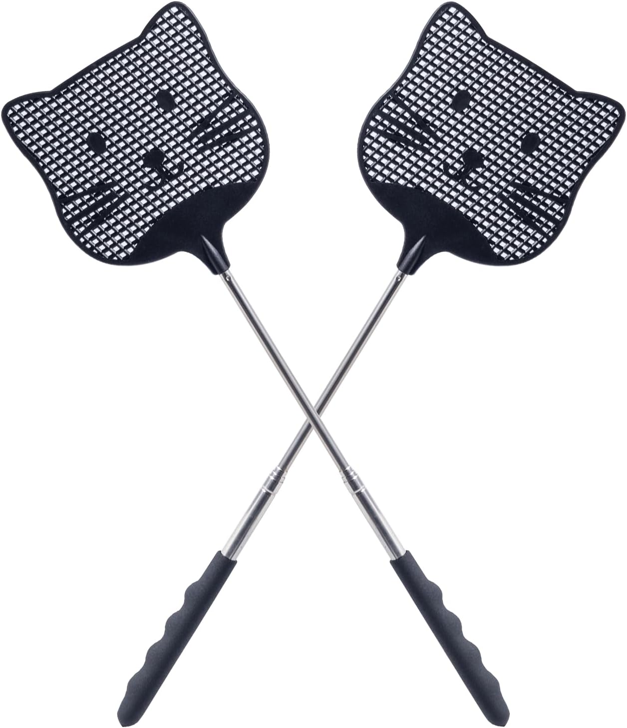 2pcs Extendable Fly Swatter, 25 inch Handle Indoors Flyswatters