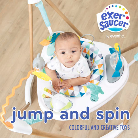 Evenflo Exersaucer Wood Frame Jumper, Woodland Wonder