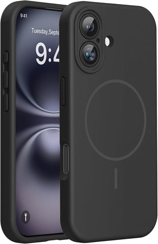 Miracase Silicone & Magnetic for iPhone 16 Case, Black