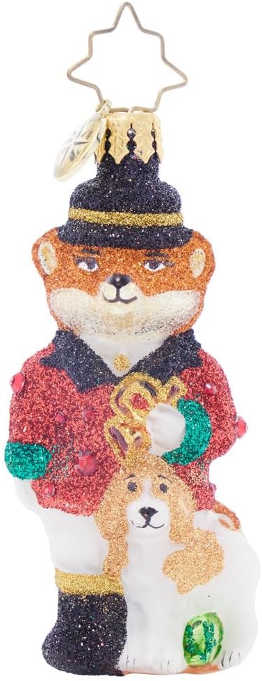 Christopher Radko Hand-Crafted European Glass Christmas Tree Decorative Ornament, Festive Furry Friend Gem