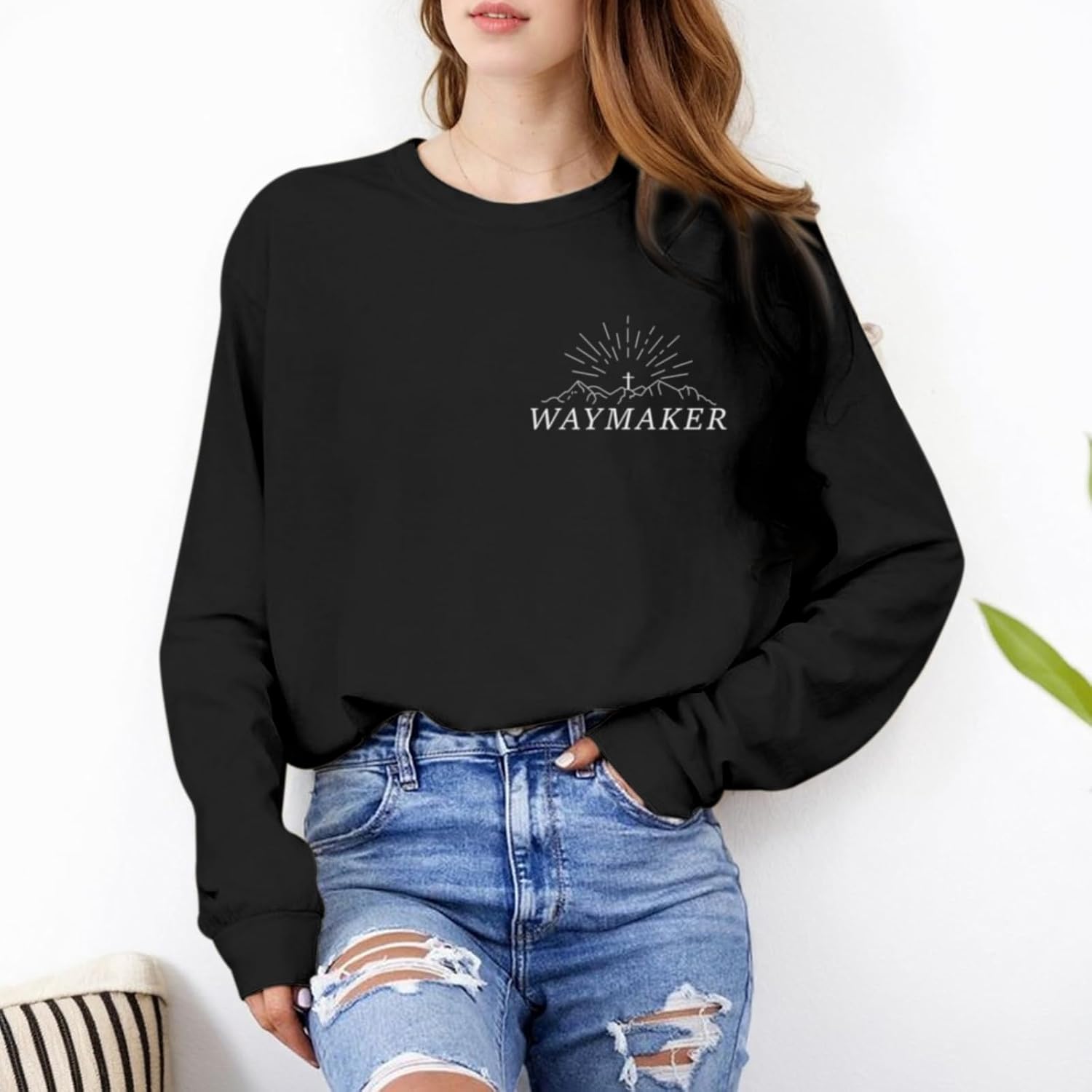 Pairxily Womens Christian Sweatshirt Inspirational Religious Faith Sweatshirts Graphic Crewneck Long Sleeve Shirts
