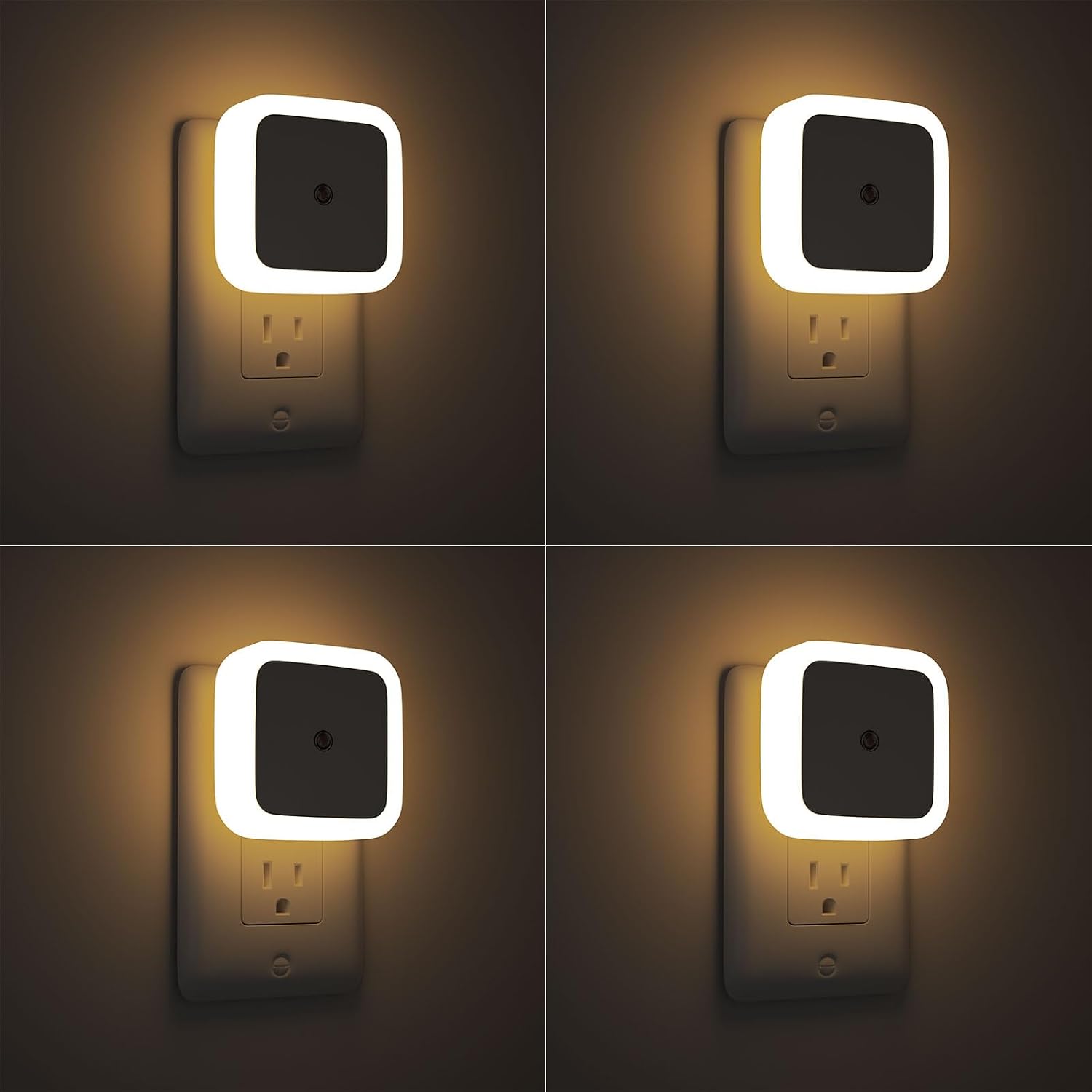 Sujeet Night Light, Night Lights Plug into Wall 4-Pack, Nightlight Plug in Night Lights, Dusk to Dawn Night Lamp Led Night Light for Bedroom, Bathroom, Hallway Warm White