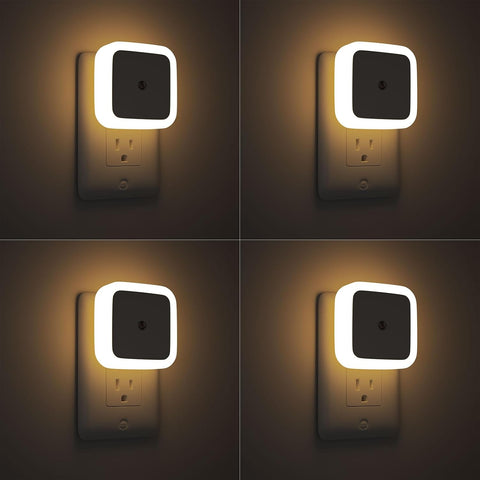 Sujeet Night Light, Night Lights Plug into Wall 4-Pack, Nightlight Plug in Night Lights, Dusk to Dawn Night Lamp Led Night Light for Bedroom, Bathroom, Hallway Warm White