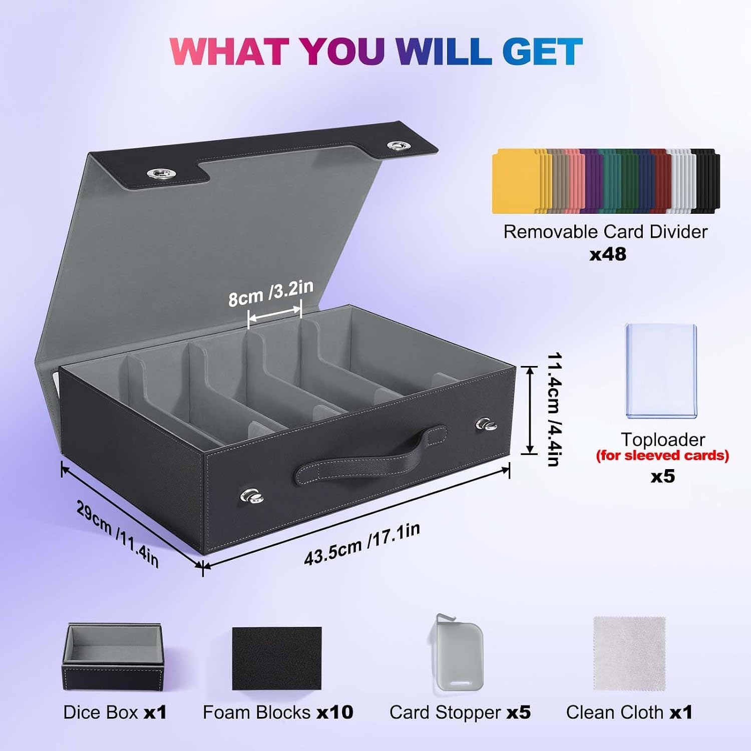 UAONO Trading Card Storage Box Holds 3900+ Cards, Bulk Card Storage