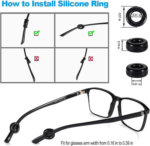 16 Pairs Eyeglasses Retainers, Premium Silicone Anti-Slip Eyeglass Holder, Comfort Ear Grip Hooks Protectors for Spectacle Sunglasses Reading Glasses Eyewears