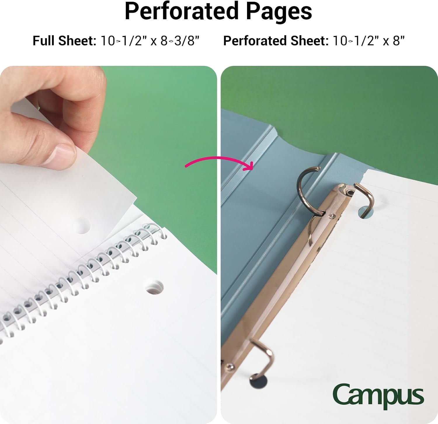KOKUYO Spiral Notebooks, 3 Pack 10-1/2" x 8" Lined Notebook College Ruled