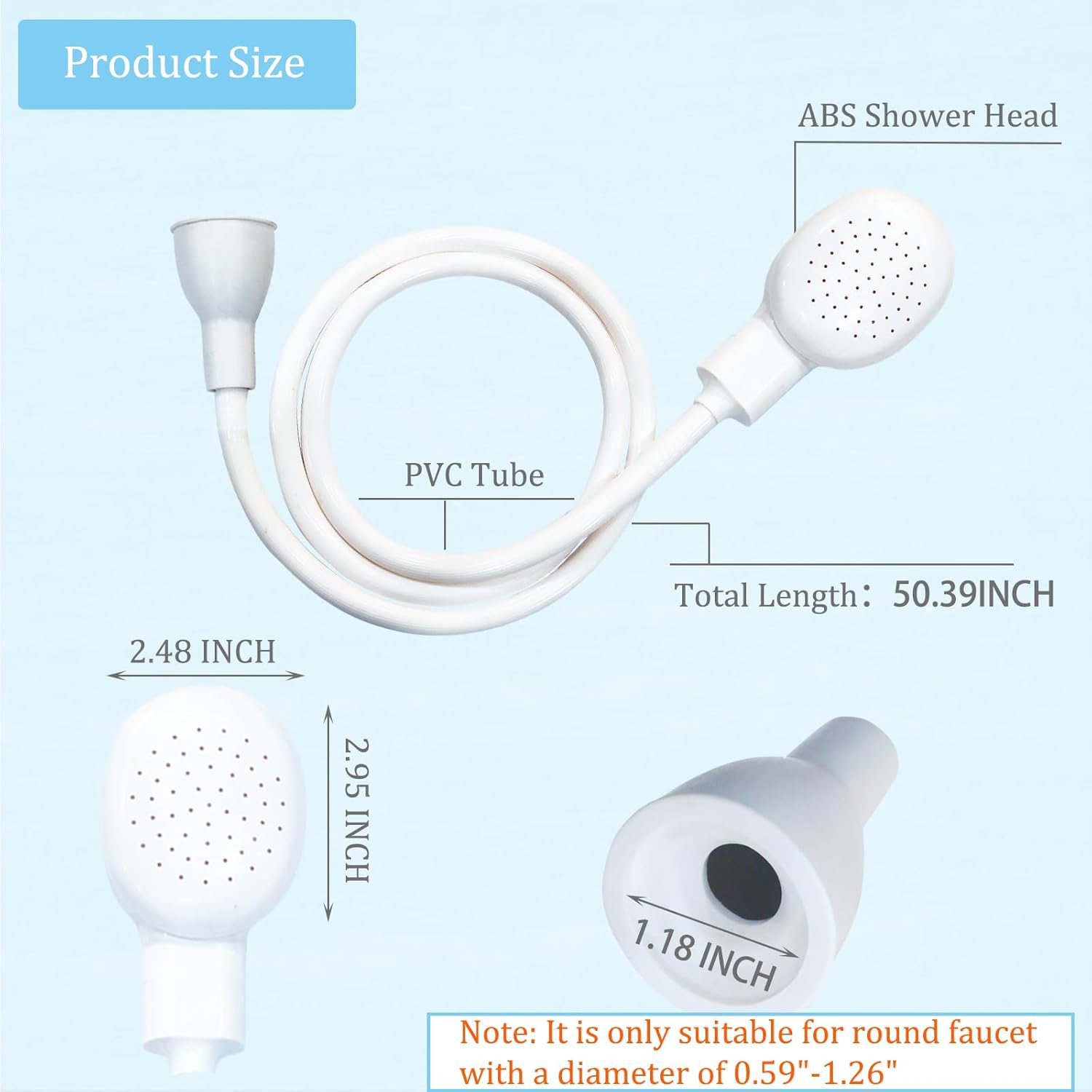 Sink Spray Rubber Hose, Sink Hose Attachment for Faucet Portable Sink Hose Faucet Sprayer, Shampoo Sprayer for Dog, Pets, Bathing Baby, Washing Hair, Rinsing Vegetables (For sink)