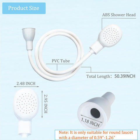 Sink Spray Rubber Hose, Sink Hose Attachment for Faucet Portable Sink Hose Faucet Sprayer, Shampoo Sprayer for Dog, Pets, Bathing Baby, Washing Hair, Rinsing Vegetables (For sink)