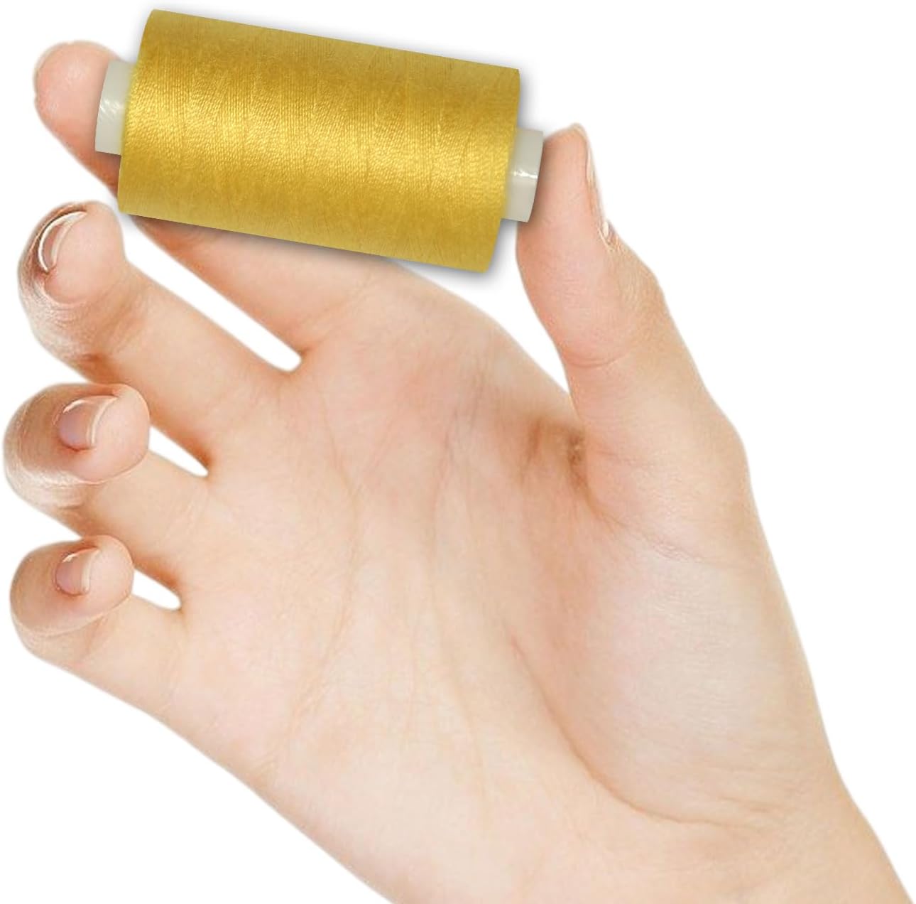 All Purpose Sewing Thread-2 Spools of Hand Polyester Sewing Thread for Sewing Machine for Hand and Machine Sewing(Medium Yellow, 2 spools)