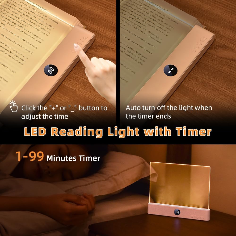 Choudao LED Book Light & Night Light 2 in 1,Dimmable Flat Reading Light