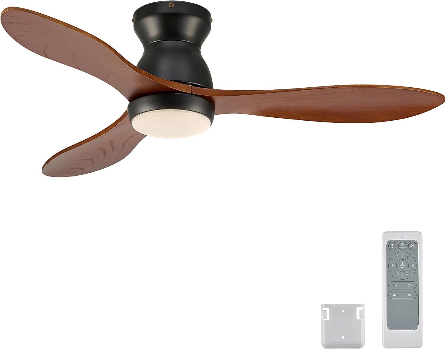 VONLUCE Wood Ceiling Fan with Lights 42 Inch, Black