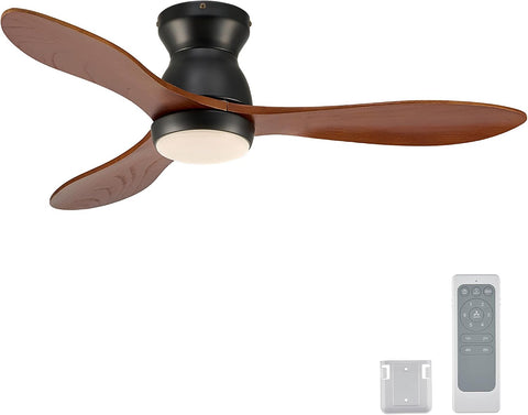 VONLUCE Wood Ceiling Fan with Lights 42 Inch, Black