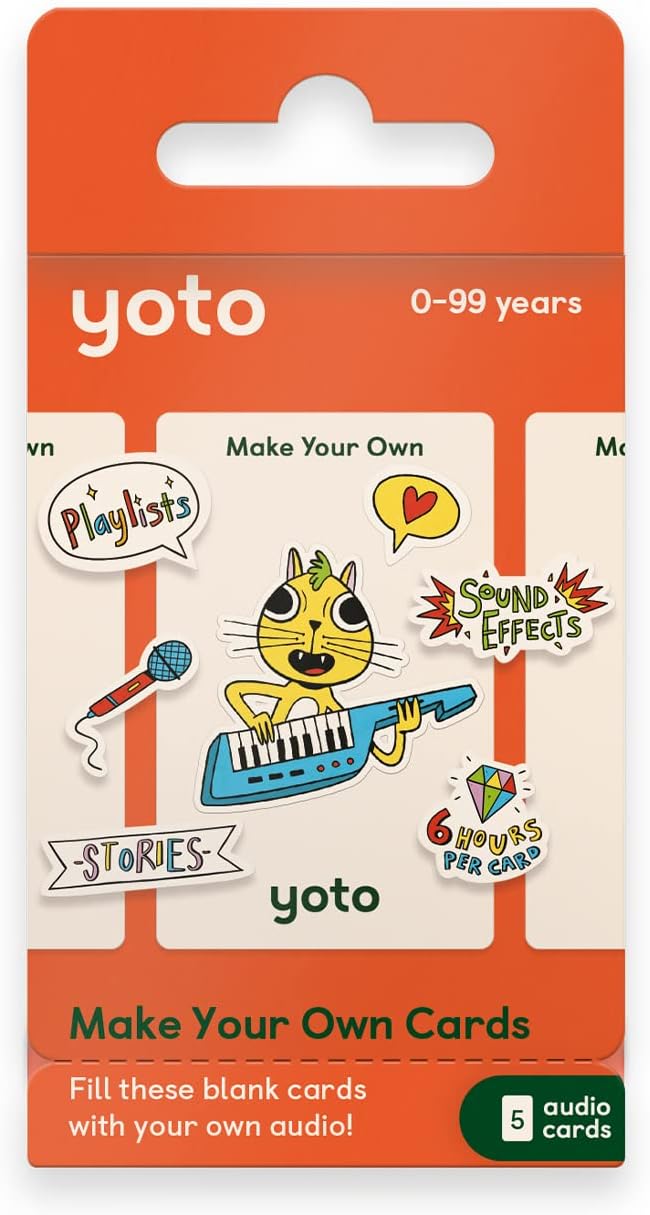 Yoto Make Your Own Cards - 5 Blank Audio Cards for Kids, All Ages